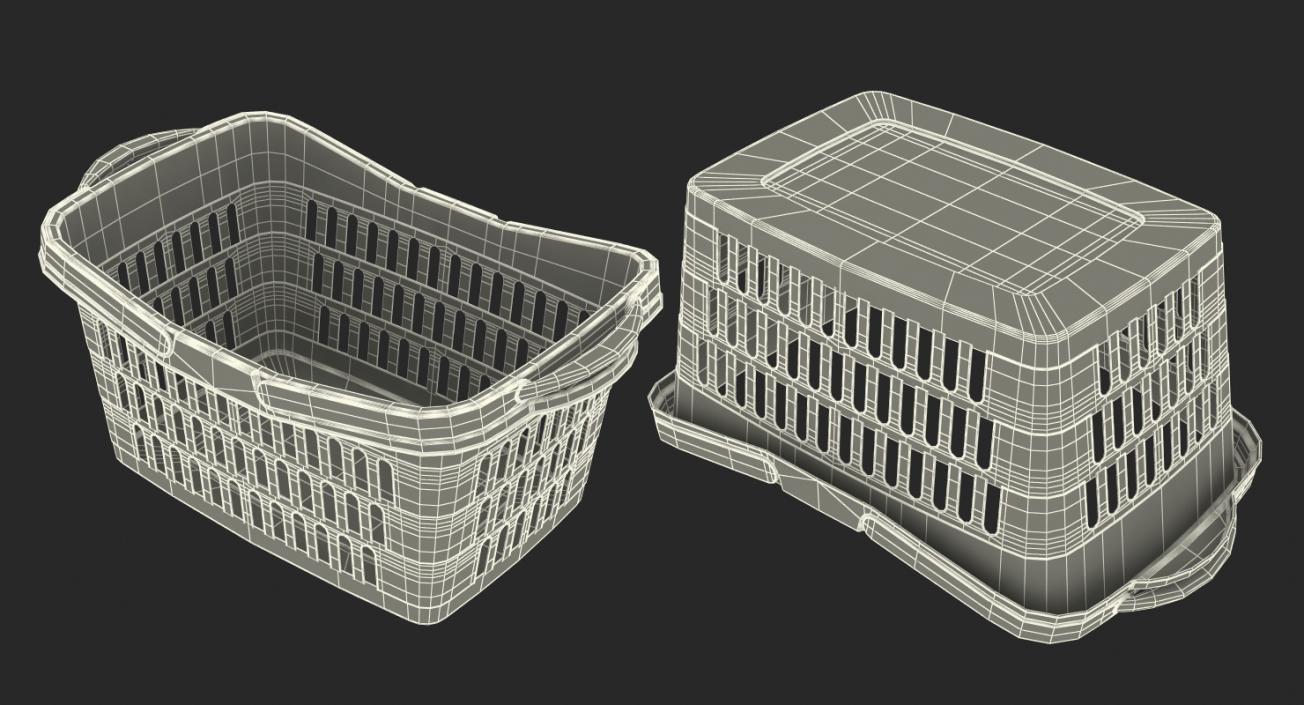 Shopping Plastic Basket with Goods 3D model