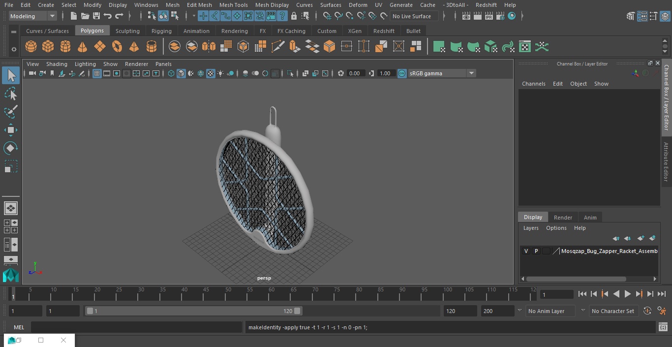 3D model Mosqzap Bug Zapper Racket Assembled