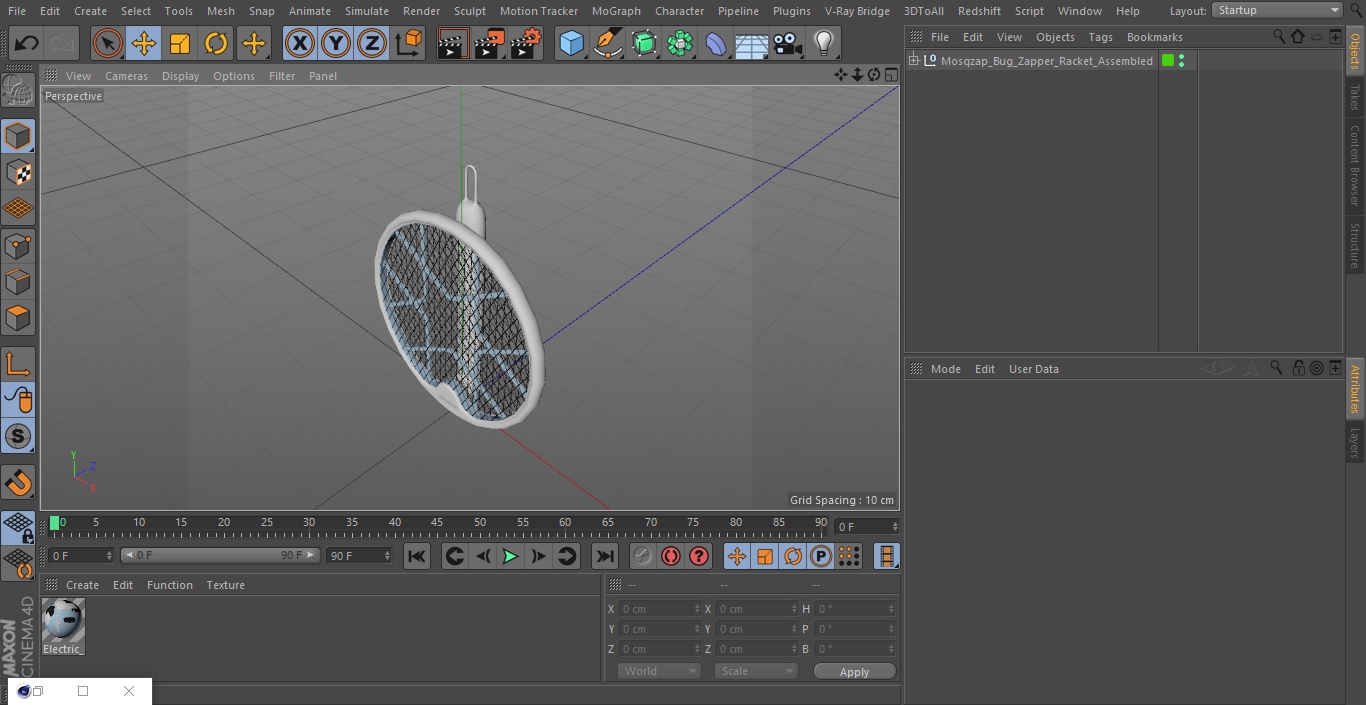 3D model Mosqzap Bug Zapper Racket Assembled