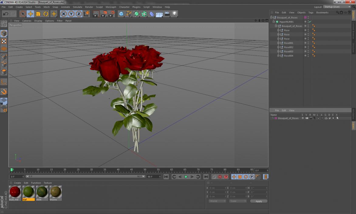 3D Bouquet of Roses