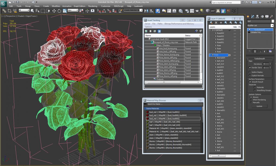 3D Bouquet of Roses