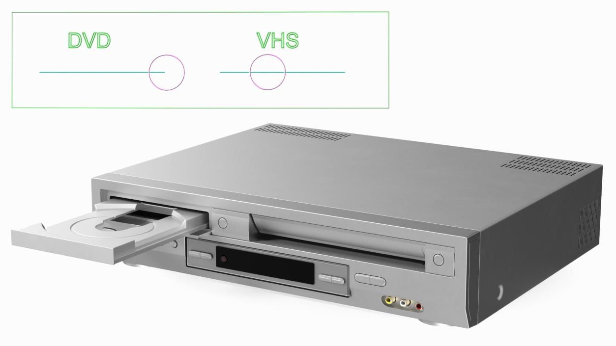 3D Combo Player Video Cassette Recorder Rigged model