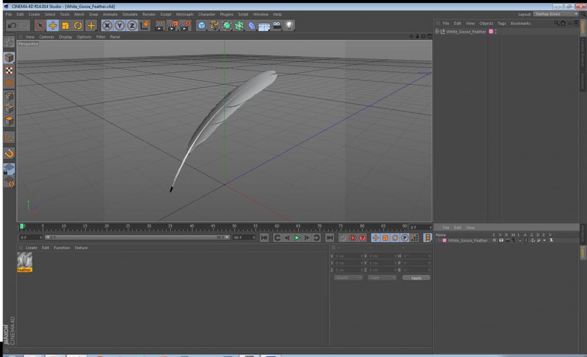 White Goose Feather 3D model
