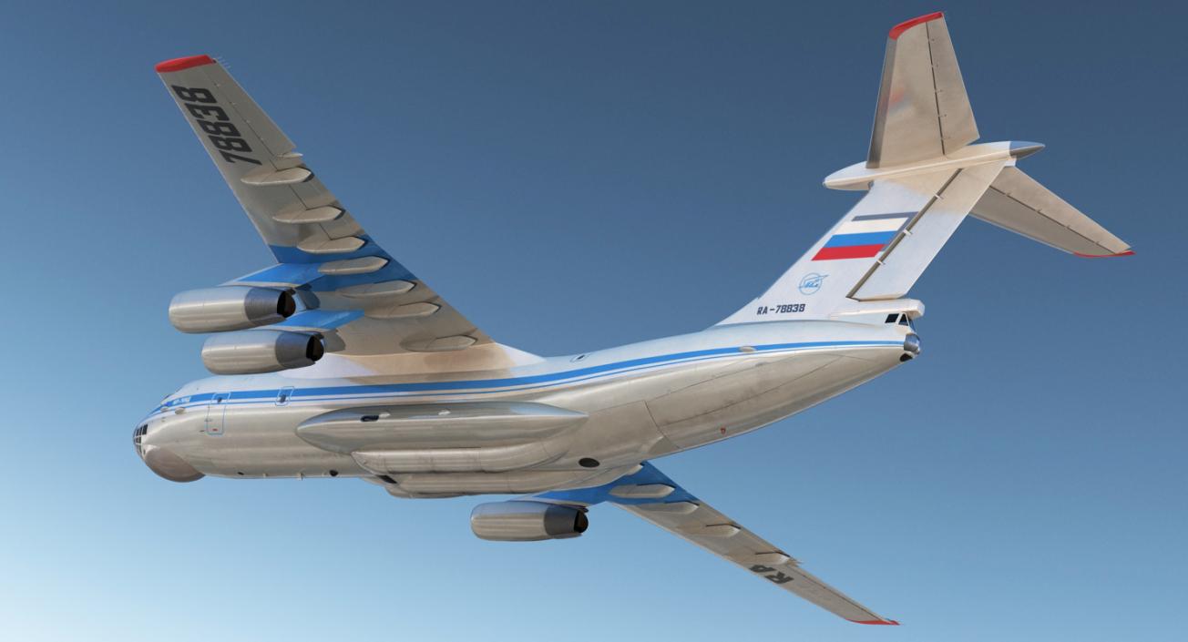 Ilyushin Il-76 Civil Transport Rigged 3D