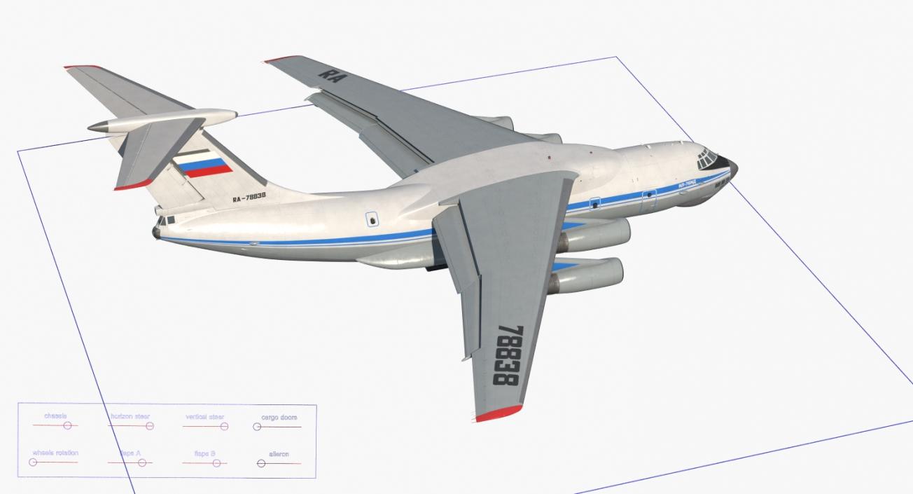 Ilyushin Il-76 Civil Transport Rigged 3D