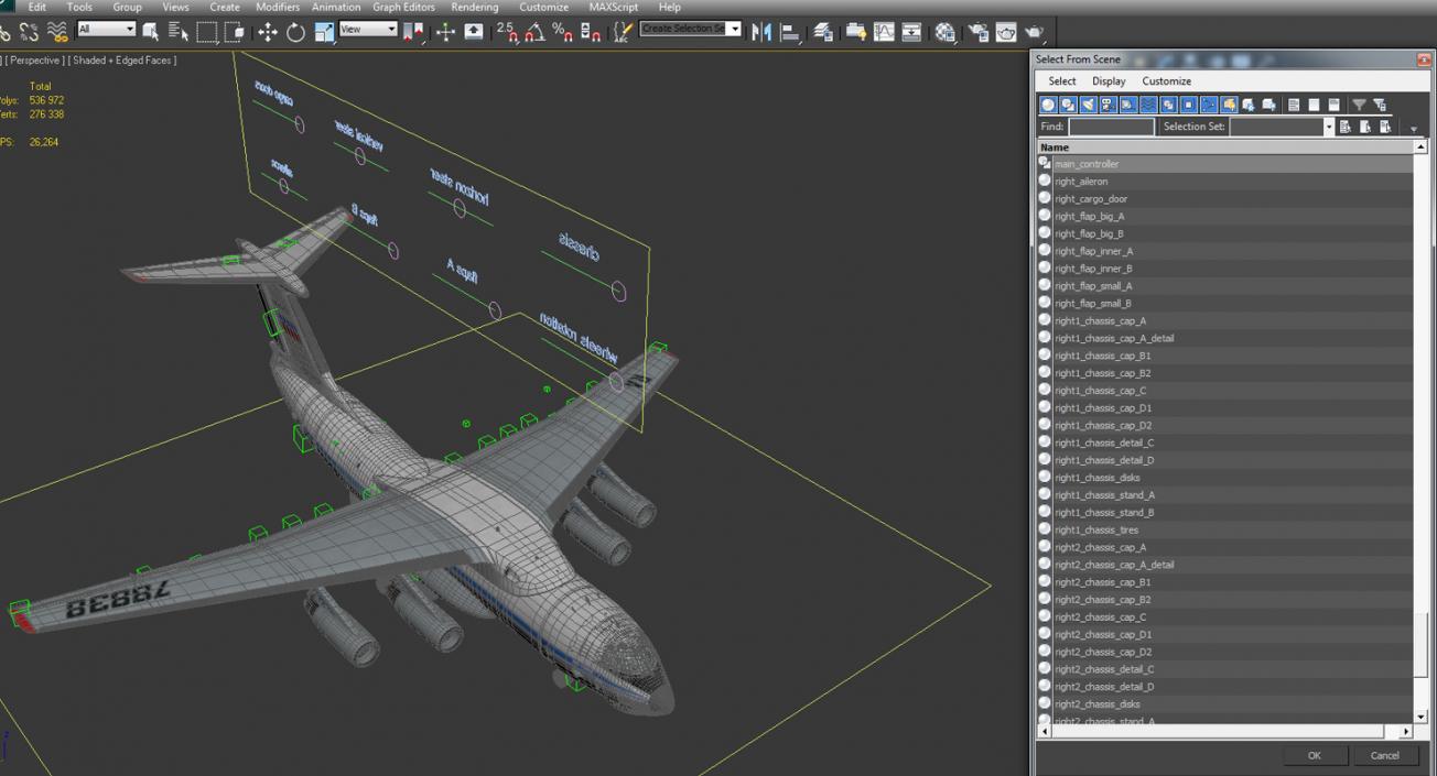 Ilyushin Il-76 Civil Transport Rigged 3D