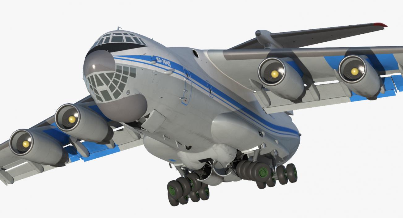 Ilyushin Il-76 Civil Transport Rigged 3D