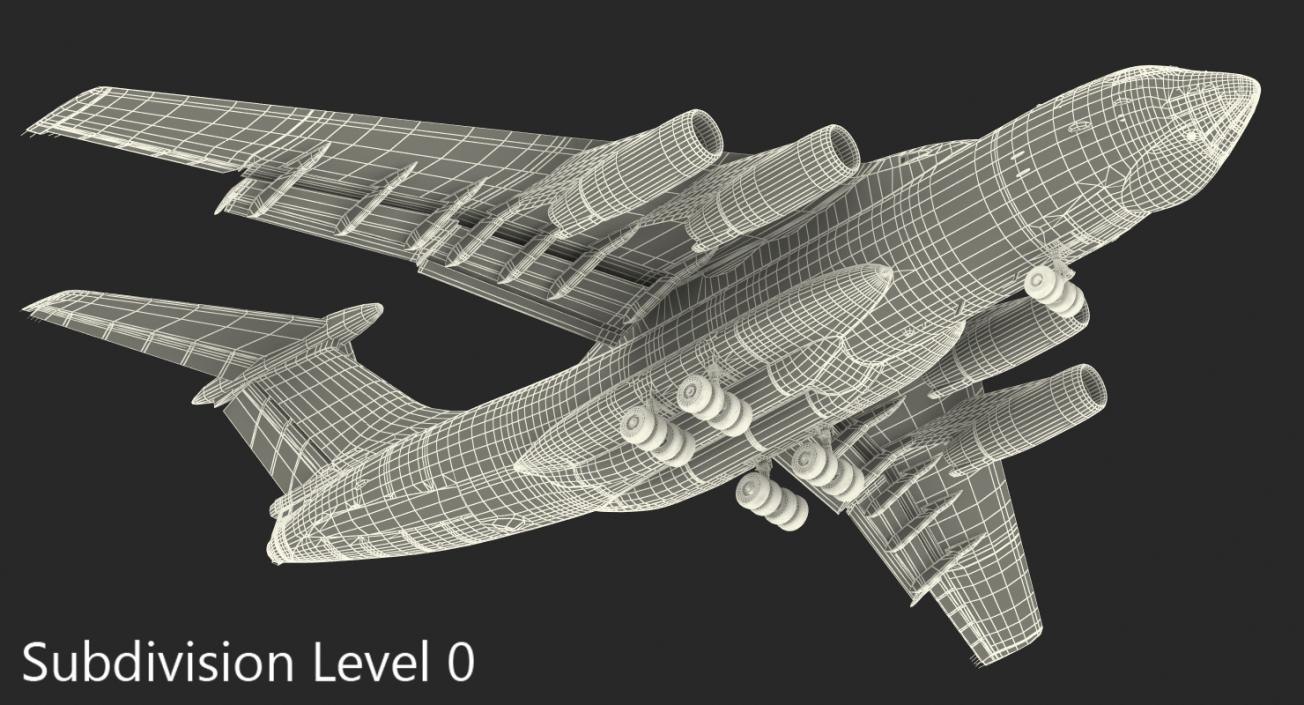 Ilyushin Il-76 Civil Transport Rigged 3D