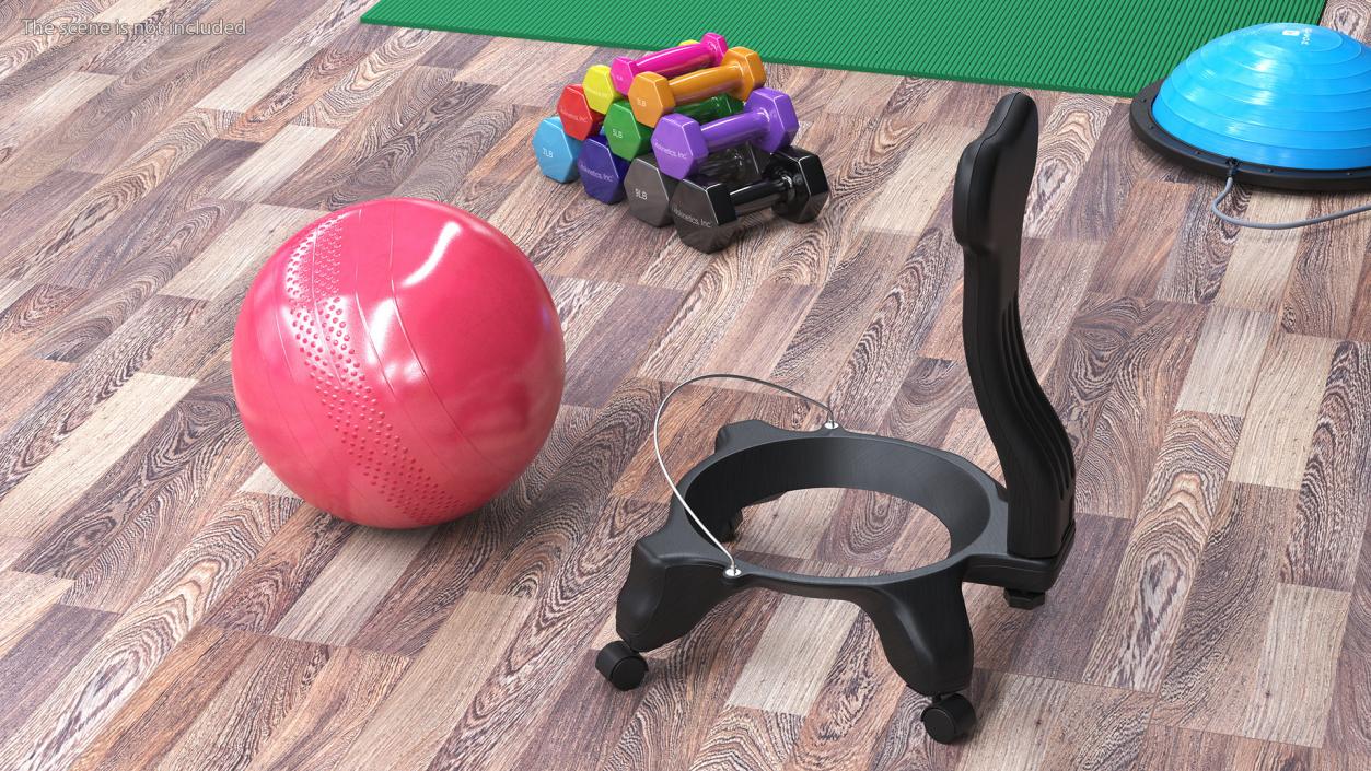 Gaiam Chair Black with Pink Ball 3D