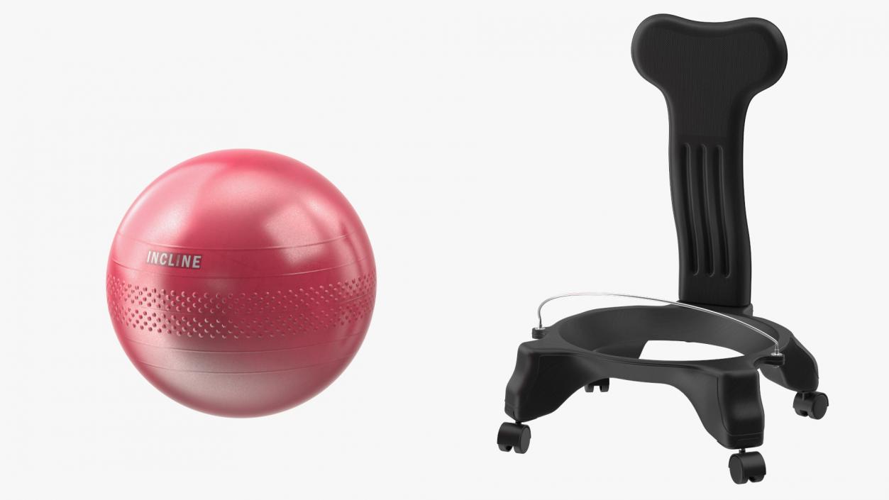 Gaiam Chair Black with Pink Ball 3D