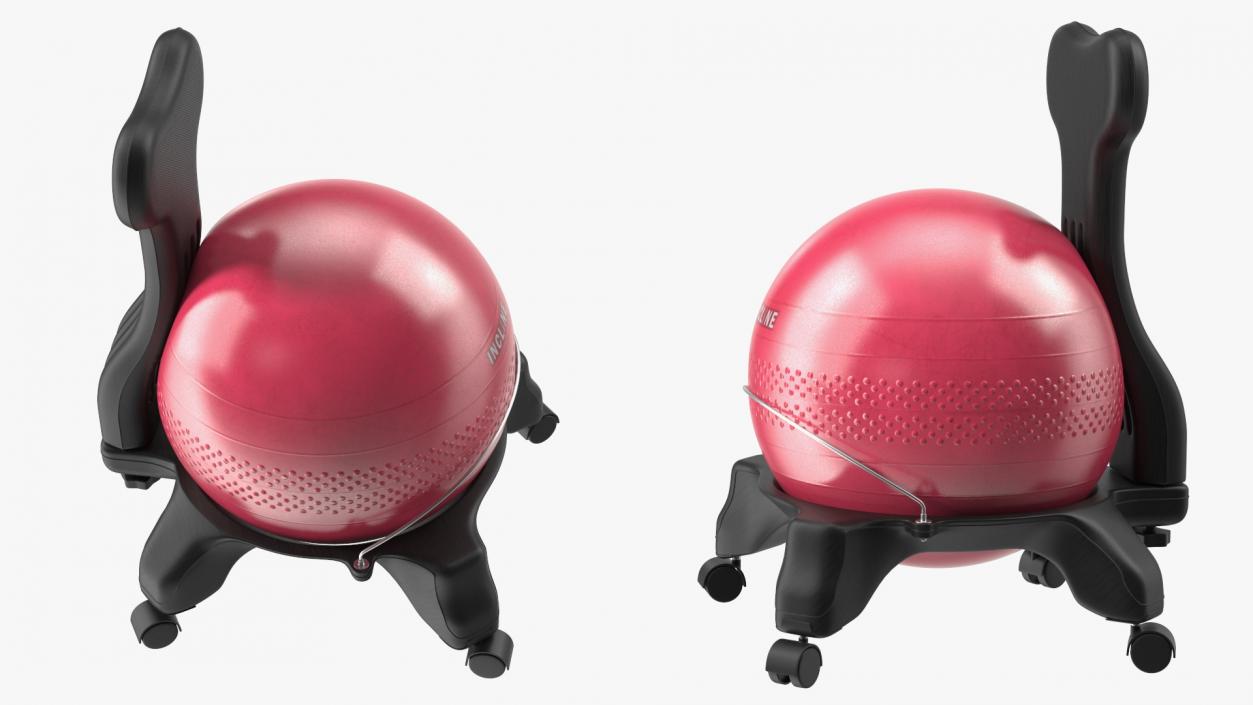 Gaiam Chair Black with Pink Ball 3D