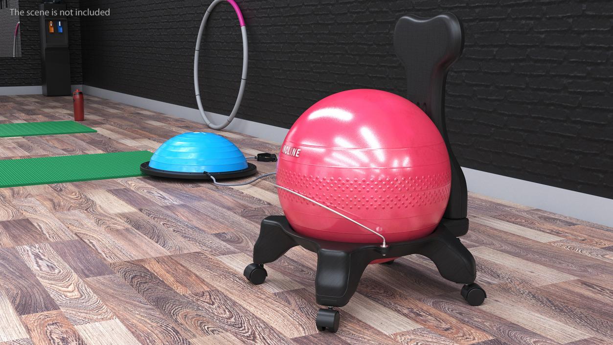 Gaiam Chair Black with Pink Ball 3D