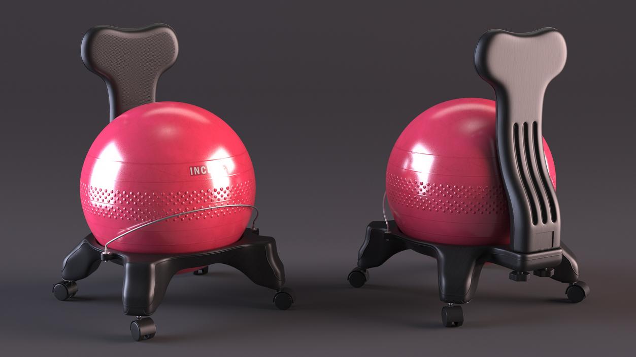 Gaiam Chair Black with Pink Ball 3D