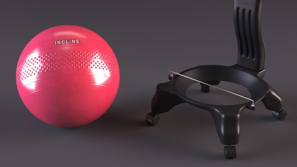 Gaiam Chair Black with Pink Ball 3D