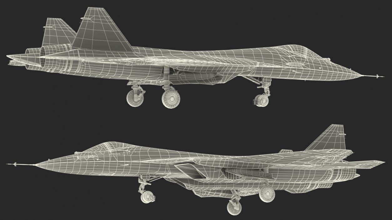 3D Stealth Multirole Fighter SU 57 With a Pilot Rigged