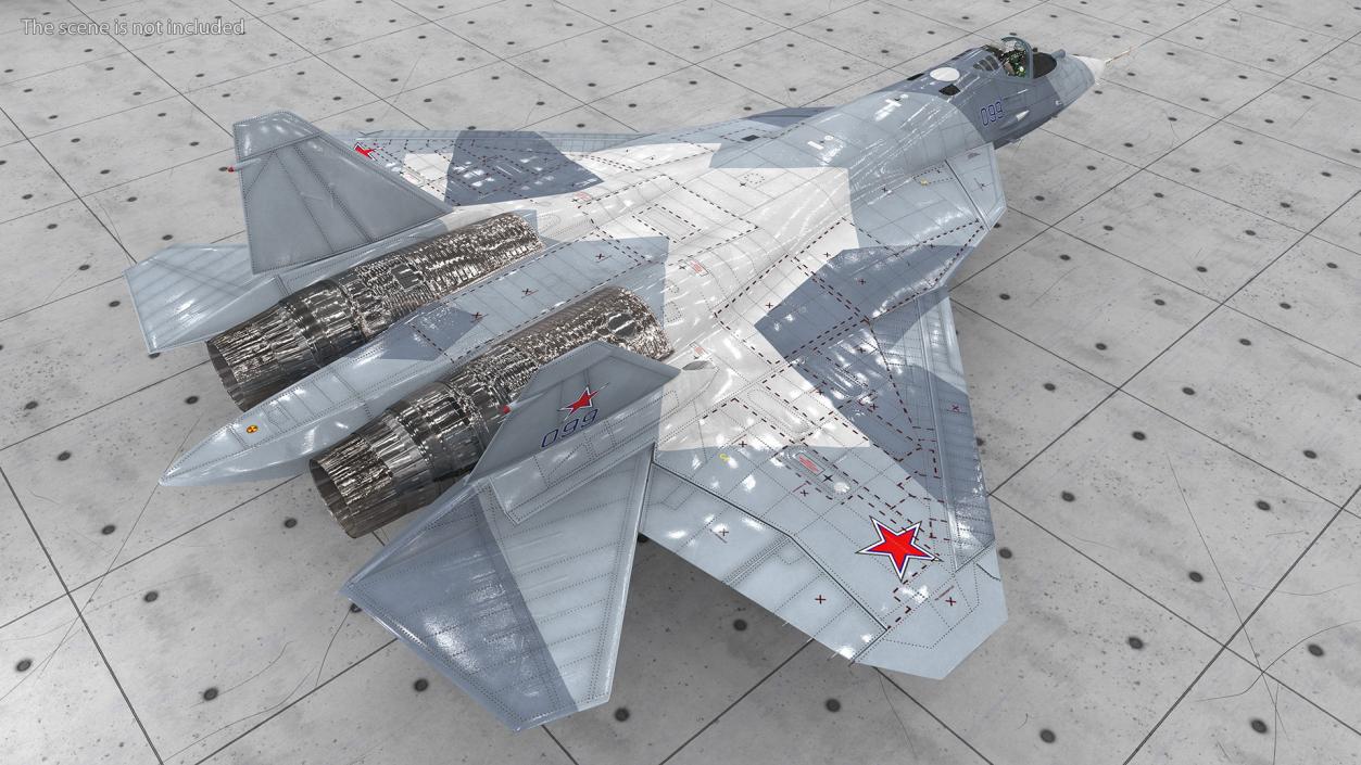 3D Stealth Multirole Fighter SU 57 With a Pilot Rigged