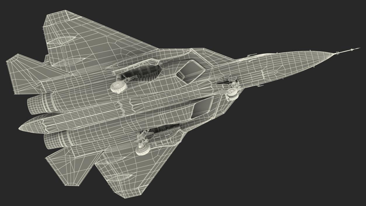 3D Stealth Multirole Fighter SU 57 With a Pilot Rigged