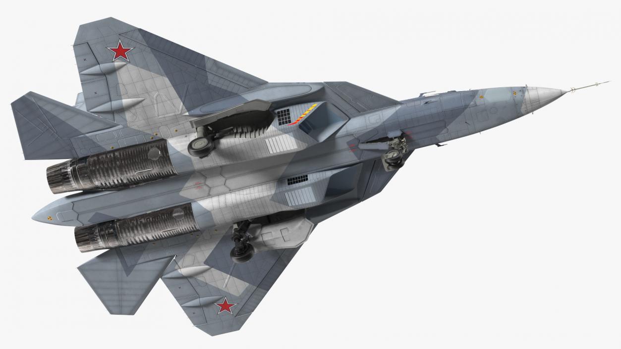 3D Stealth Multirole Fighter SU 57 With a Pilot Rigged