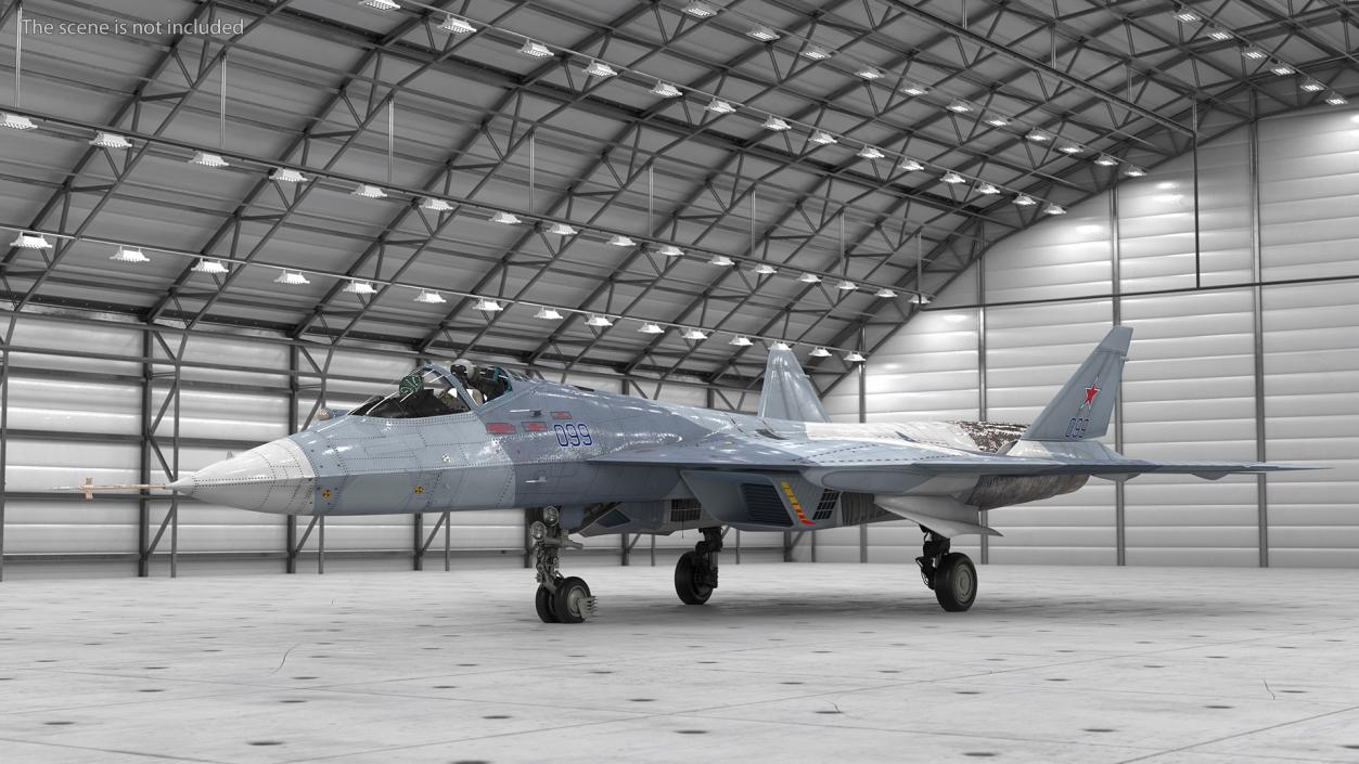 3D Stealth Multirole Fighter SU 57 With a Pilot Rigged