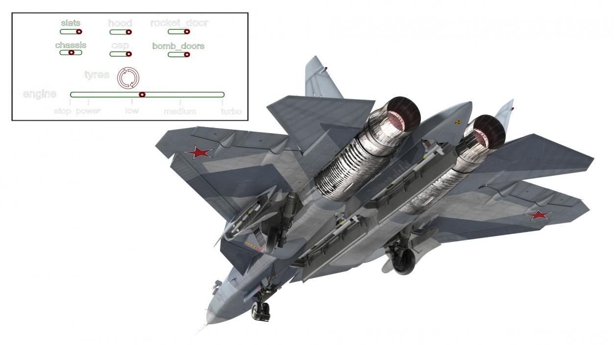 3D Stealth Multirole Fighter SU 57 With a Pilot Rigged