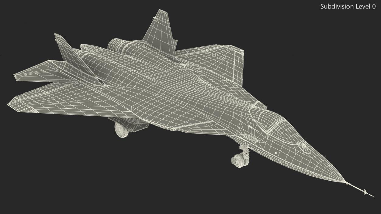 3D Stealth Multirole Fighter SU 57 With a Pilot Rigged