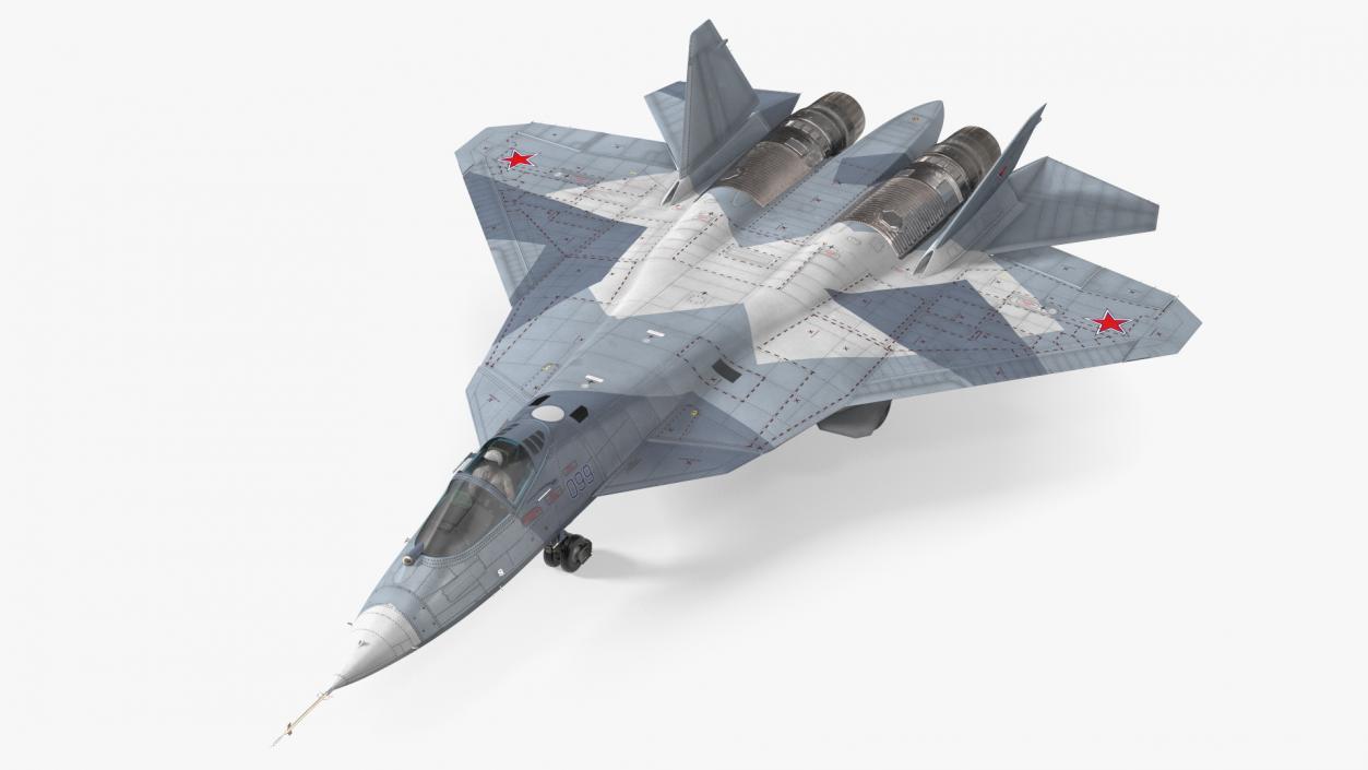 3D Stealth Multirole Fighter SU 57 With a Pilot Rigged