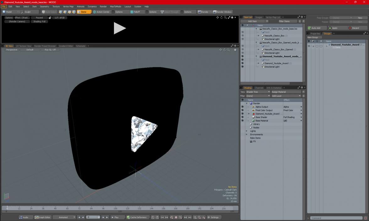 3D Diamond Youtube Award