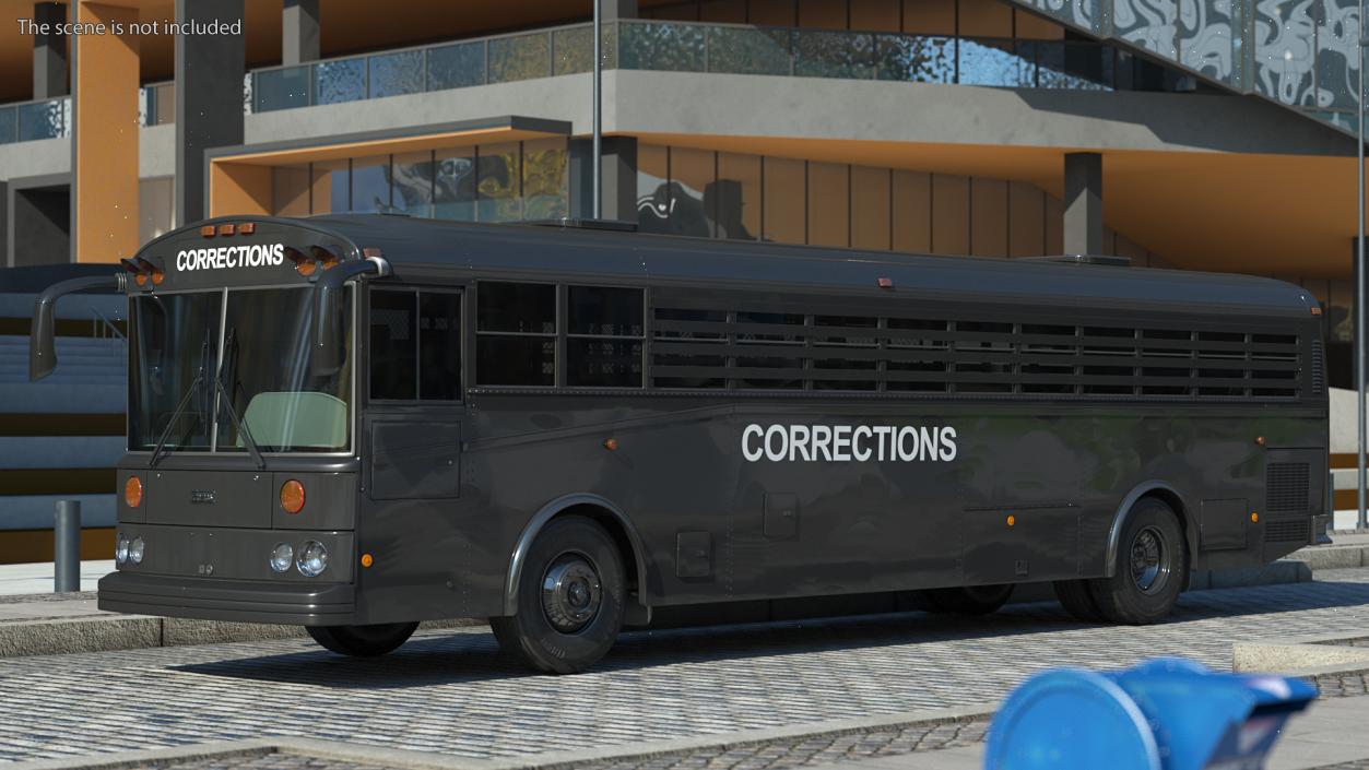 3D model Prison Transport Bus Thomas Saf T Liner Black