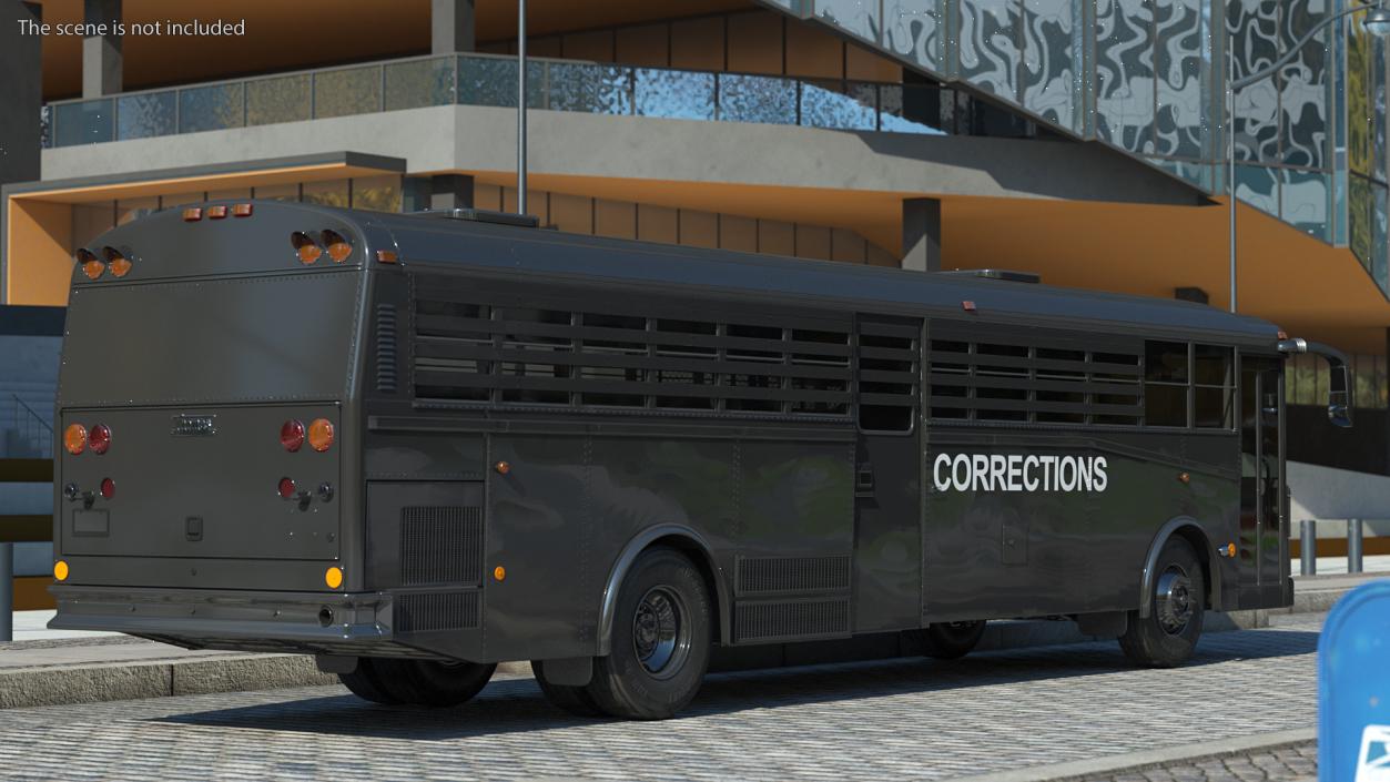 3D model Prison Transport Bus Thomas Saf T Liner Black