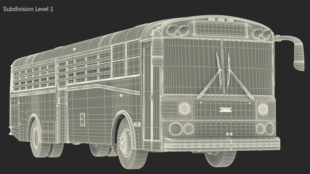 3D model Prison Transport Bus Thomas Saf T Liner Black