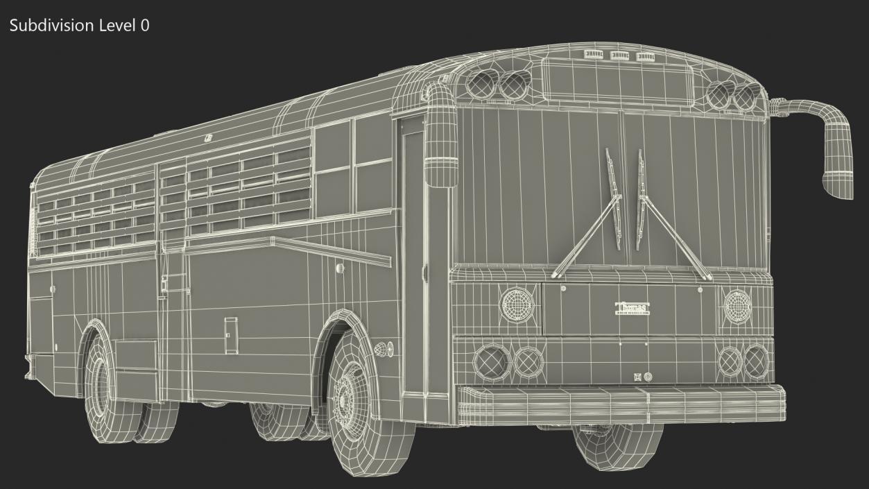 3D model Prison Transport Bus Thomas Saf T Liner Black