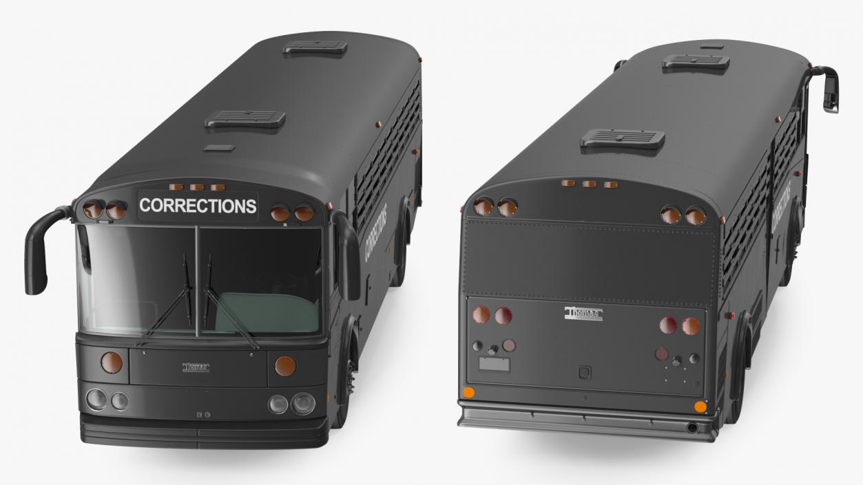 3D model Prison Transport Bus Thomas Saf T Liner Black