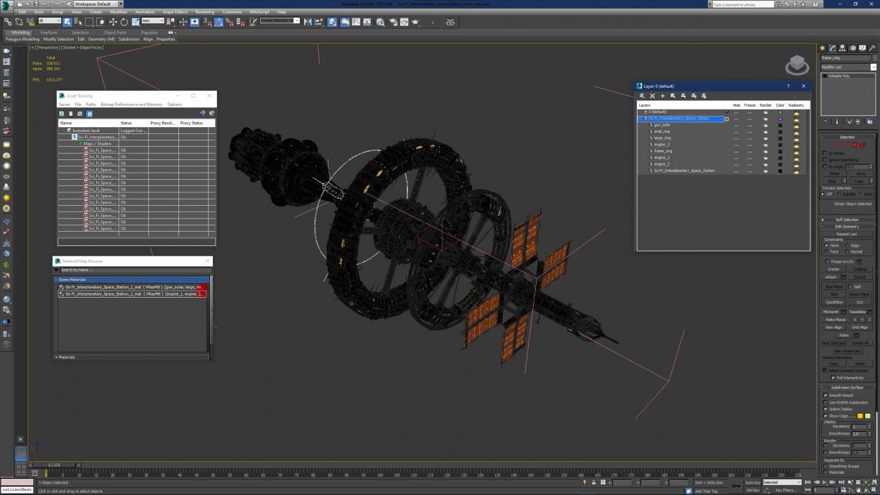 3D model Sci-Fi Interplanetary Space Station