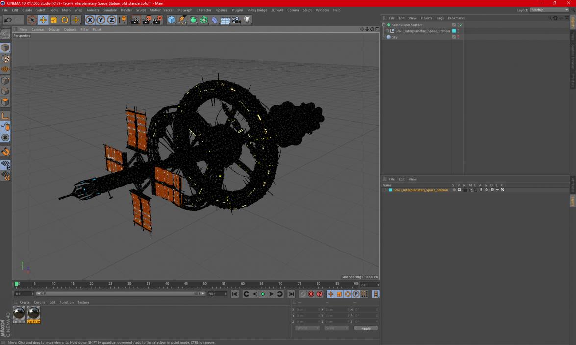 3D model Sci-Fi Interplanetary Space Station