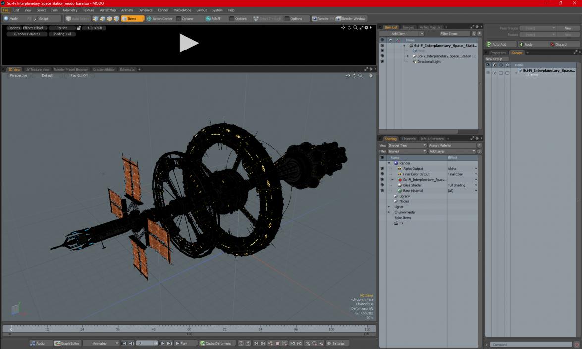 3D model Sci-Fi Interplanetary Space Station