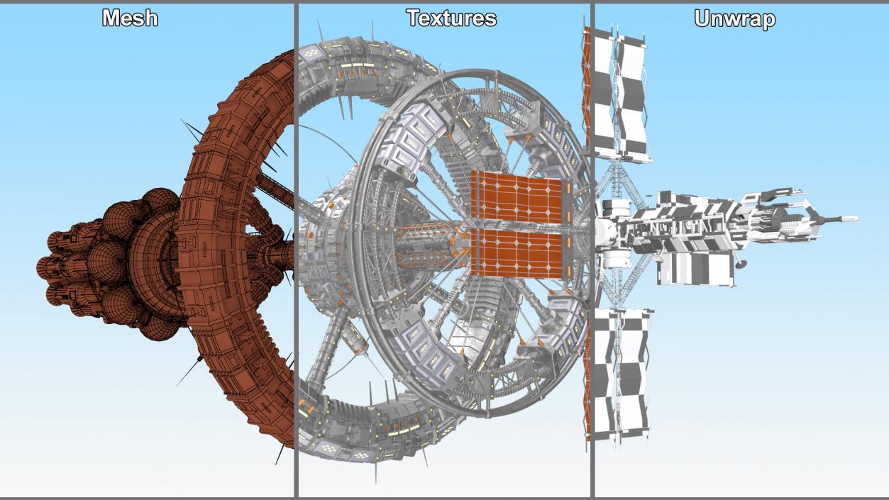 3D model Sci-Fi Interplanetary Space Station