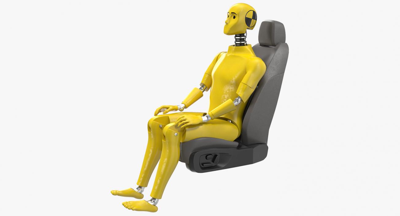 3D Crash Test Dummy in Car Seat model