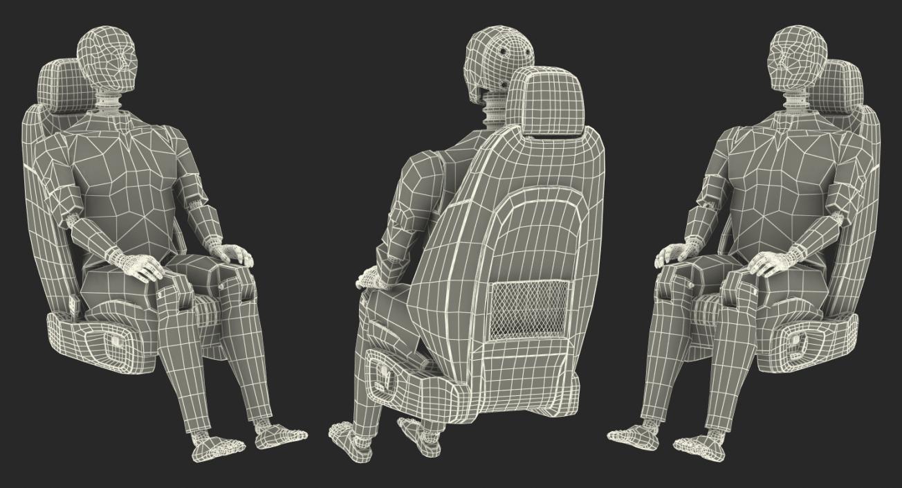 3D Crash Test Dummy in Car Seat model