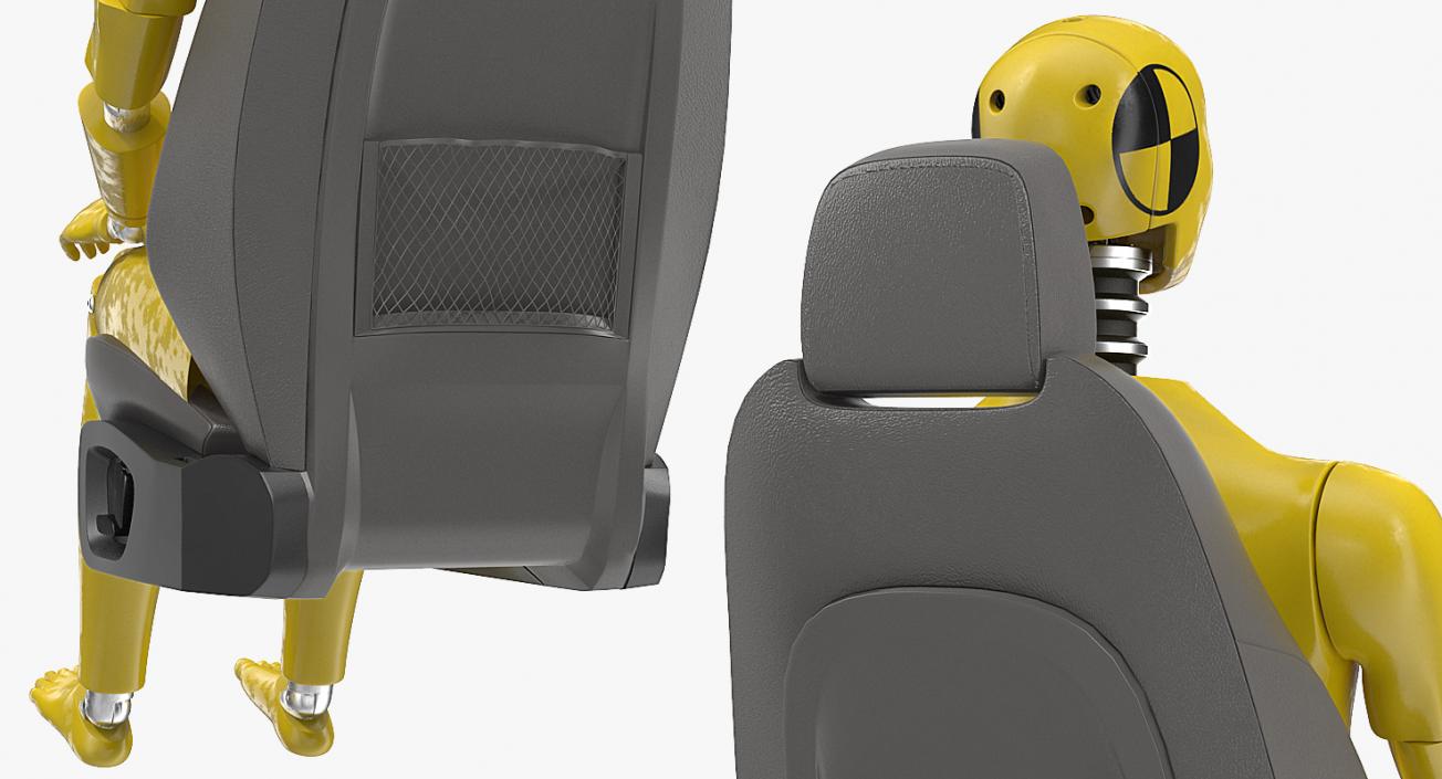 3D Crash Test Dummy in Car Seat model