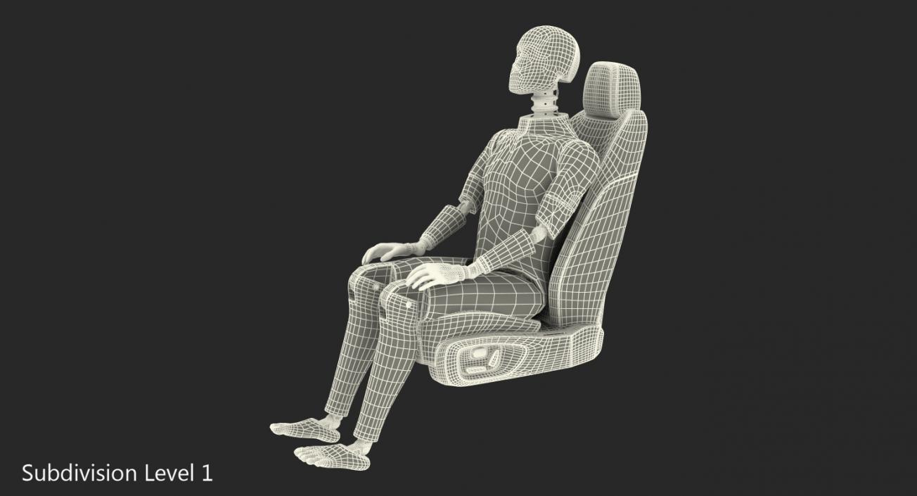 3D Crash Test Dummy in Car Seat model