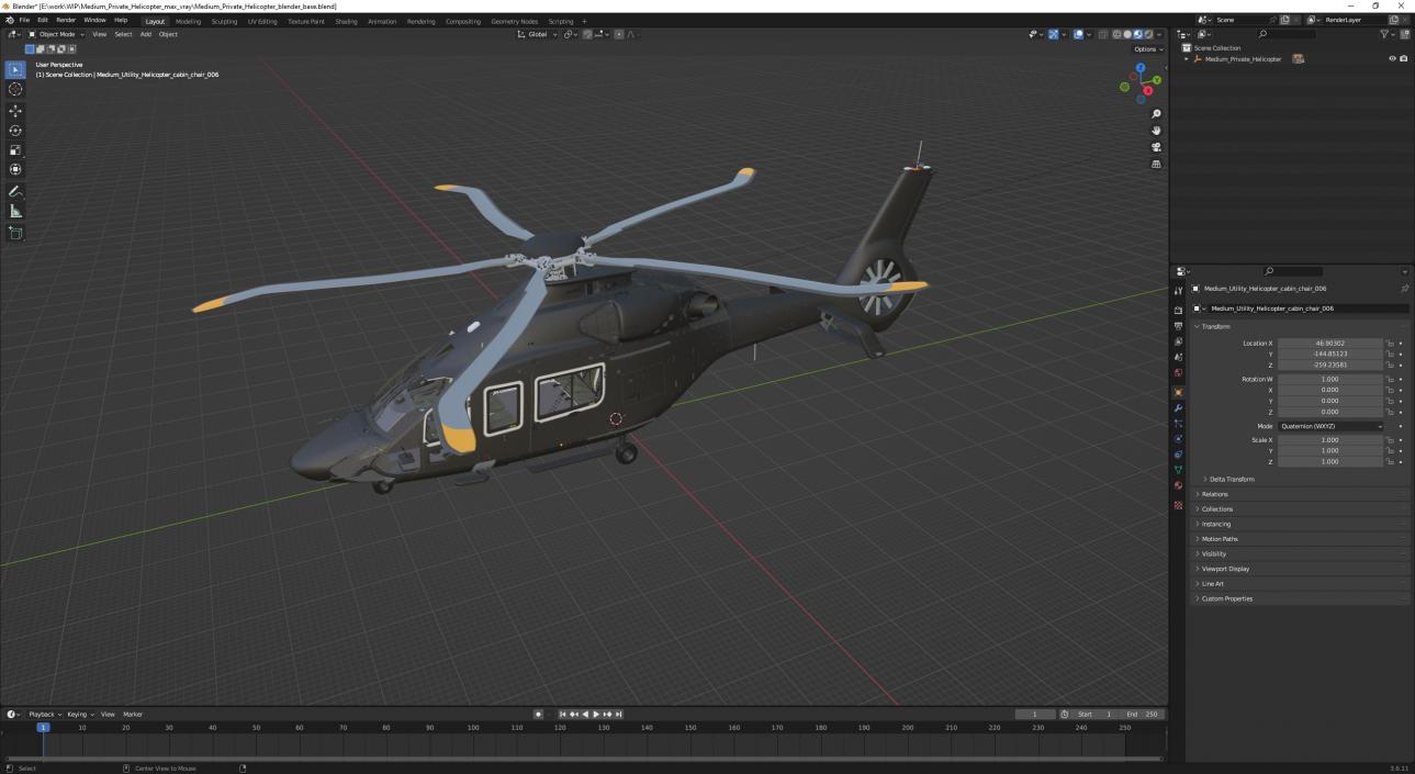 3D model Medium Private Helicopter