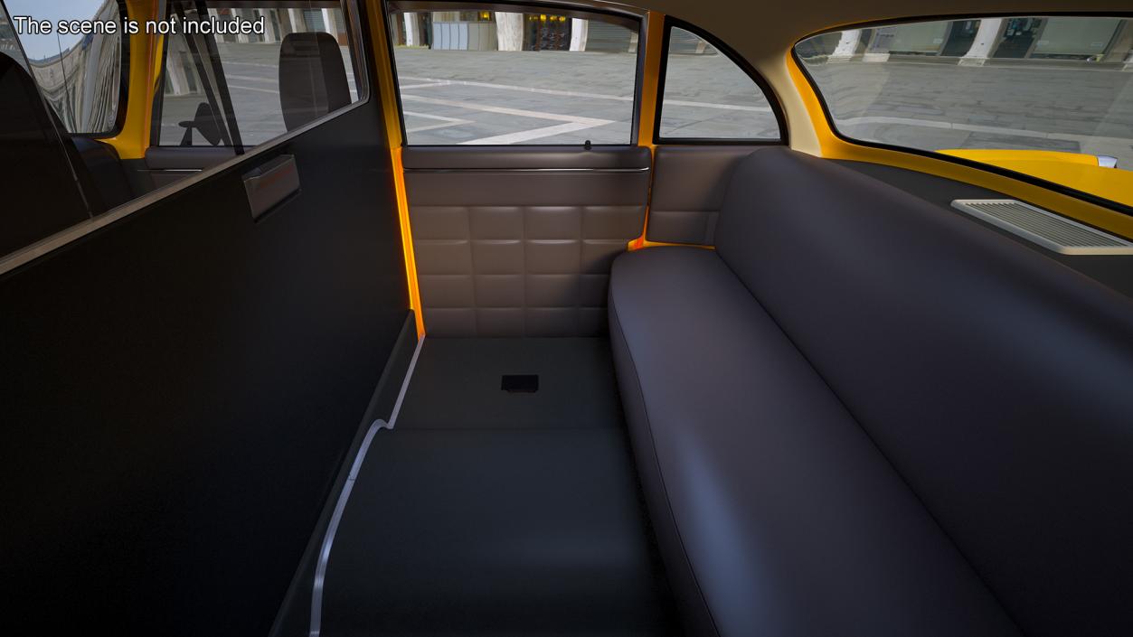 3D Retro Checker Taxi Cab Simple Interior model