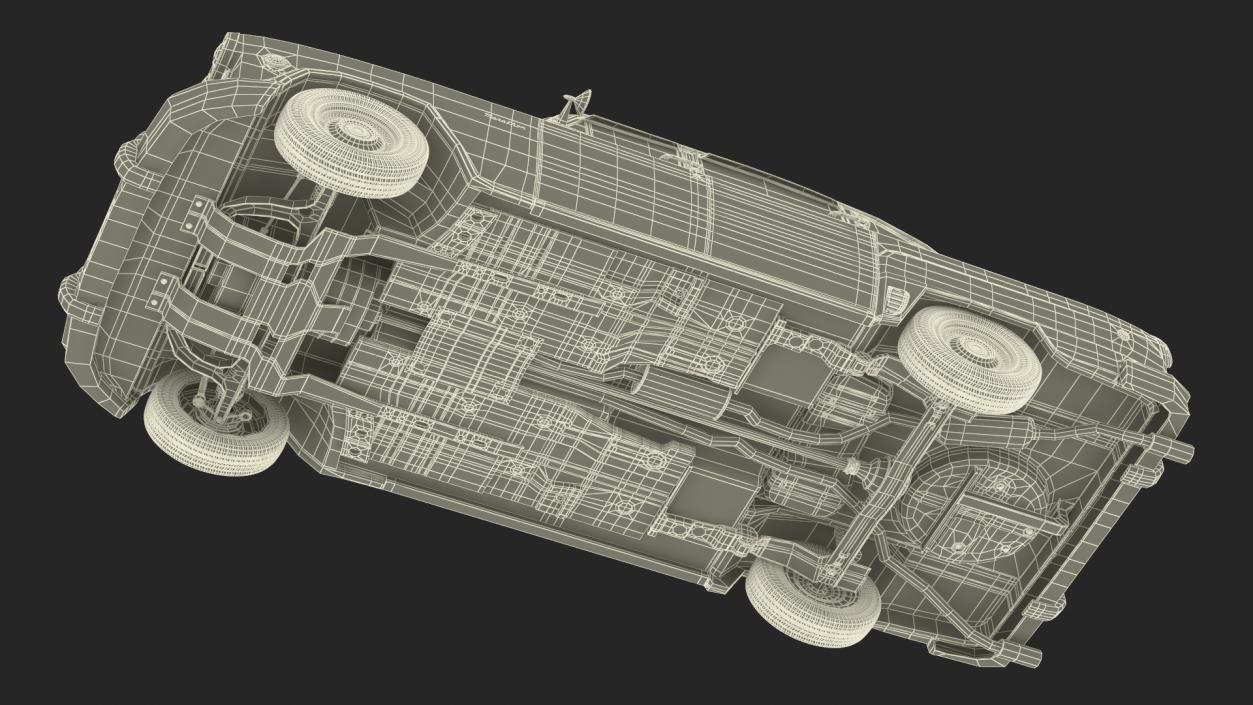 3D Retro Checker Taxi Cab Simple Interior model