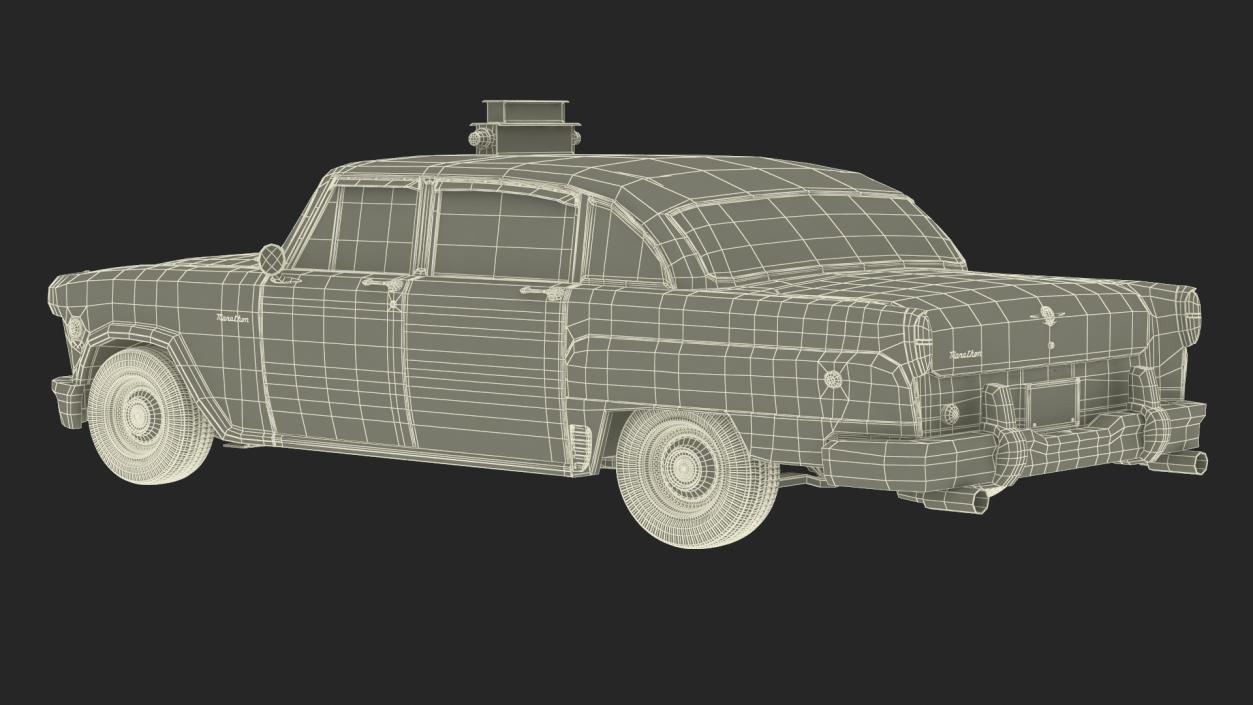 3D Retro Checker Taxi Cab Simple Interior model