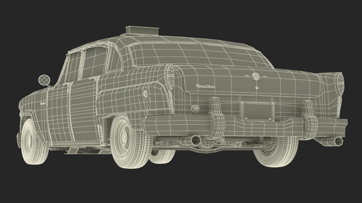 3D Retro Checker Taxi Cab Simple Interior model