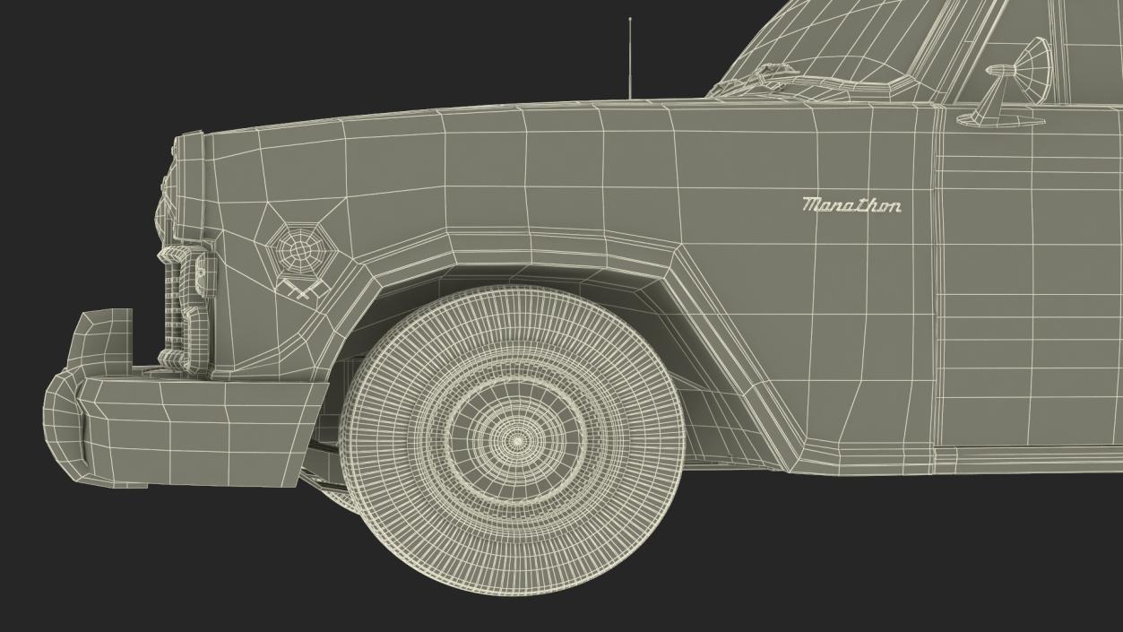 3D Retro Checker Taxi Cab Simple Interior model