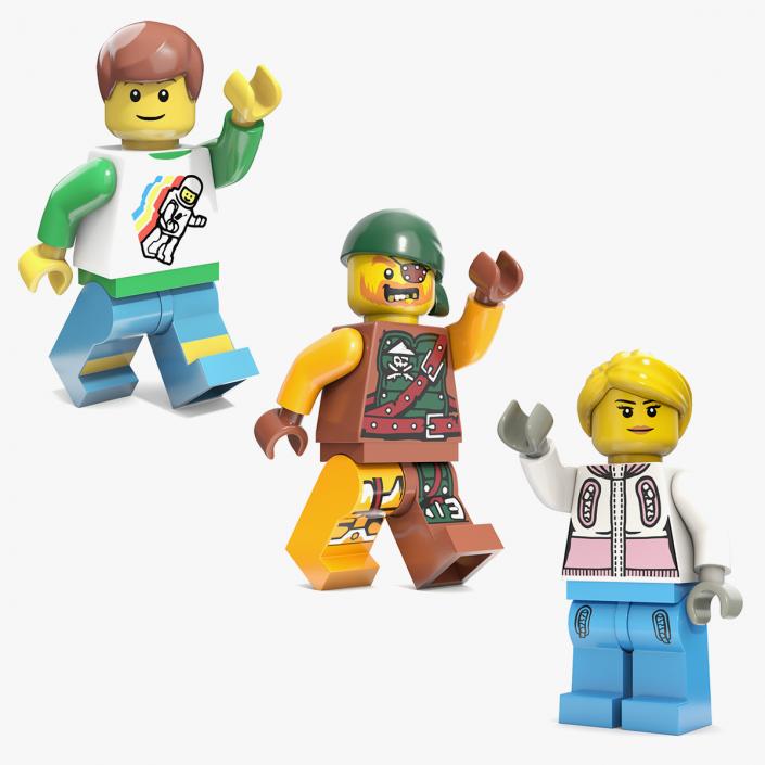 Rigged LEGO Minifigures Collection 3D model