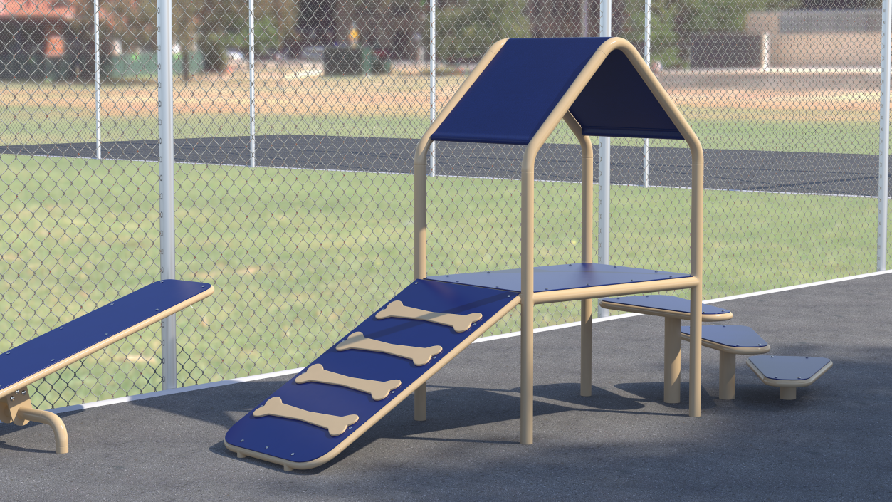 3D model Canine Condo for Dog Park Blue