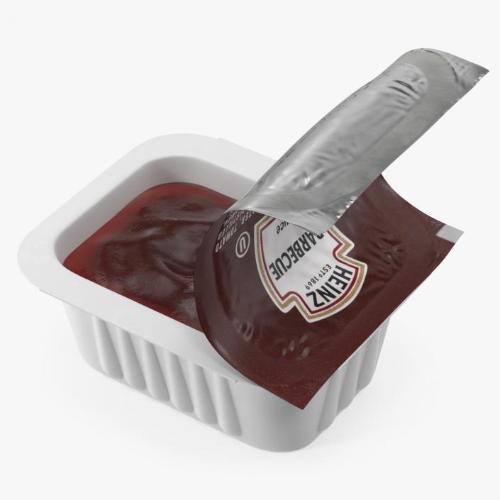 3D BBQ Sauce Pot Heinz Half Opened