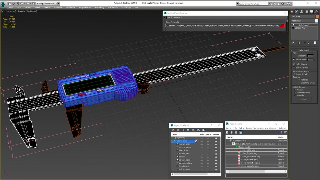 3D model LCD Digital Vernier Caliper Generic